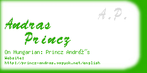 andras princz business card